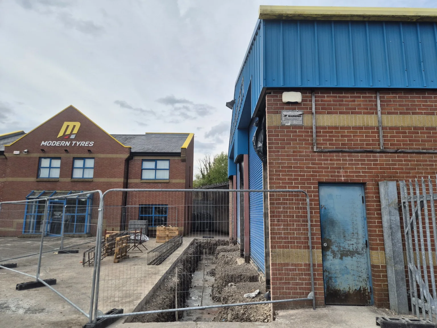 Commercial plumbing first fix at Modern Tyres depot