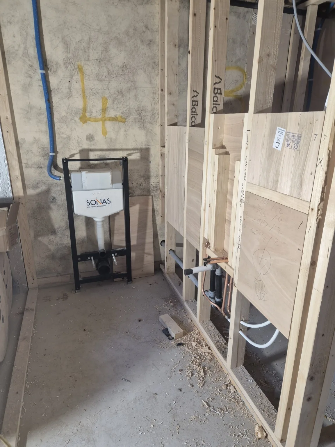 Commercial sanitary first fix by Farrell Plumbing