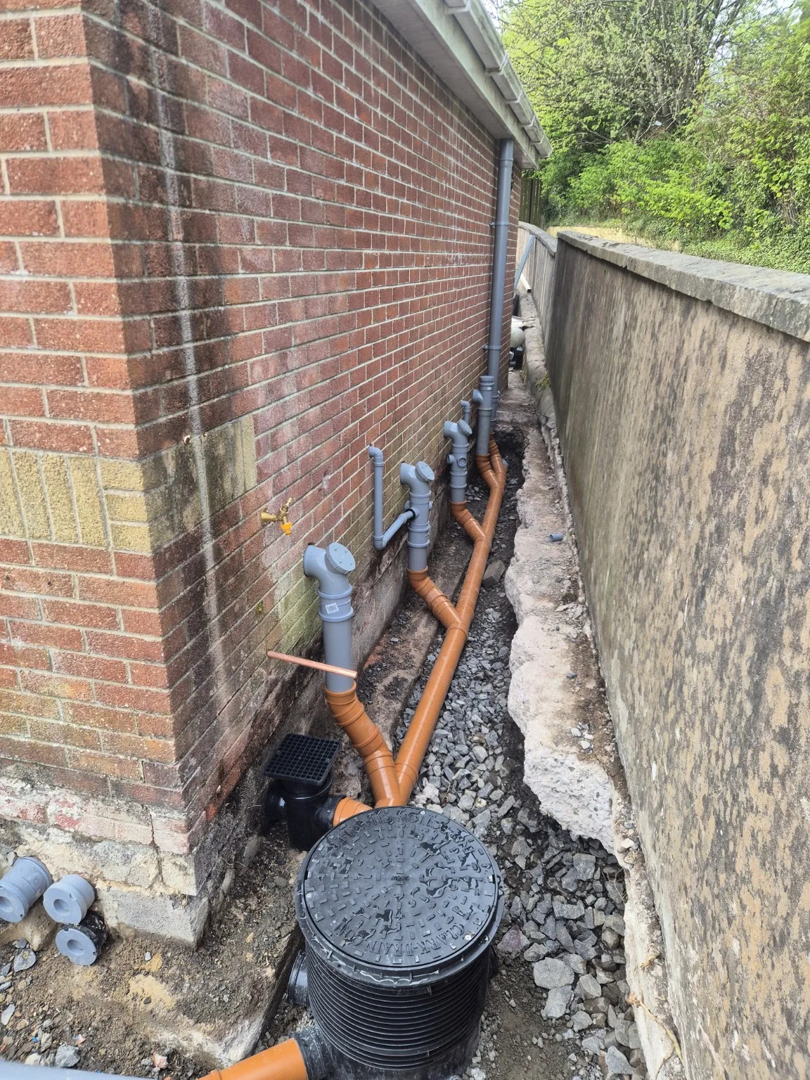 Commercial drainage first fix by Farrell Plumbing