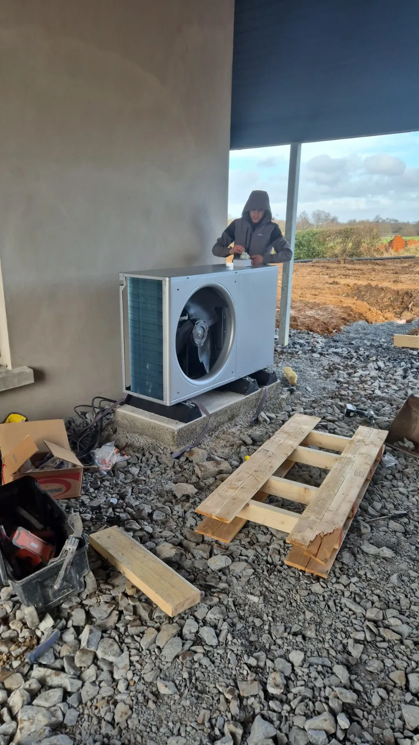 Heat pump installation by Farrell Plumbing